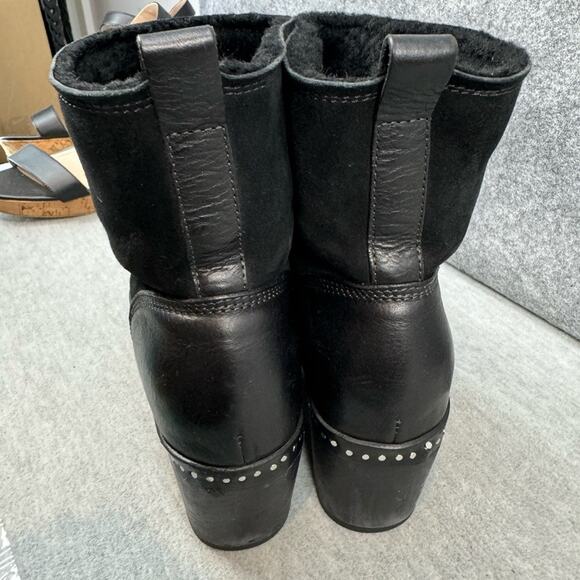 RAG AND BONE Boots Nelson Clog Black Leather Shearling 7.5 - Picture 6 of 10